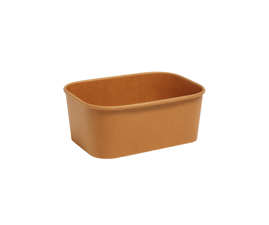 1000ml Rectangular Kraft Bowl – Eco Tableware